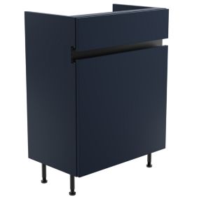Lismore Matt Indigo blue Freestanding Double Bathroom Cabinet (H) 820mm (W) 600mm