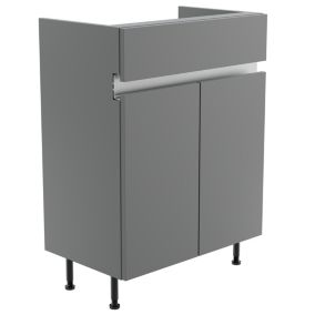 Lismore Standard Matt Dust grey Double Freestanding Bathroom Cabinet (H) 820mm (W) 600mm