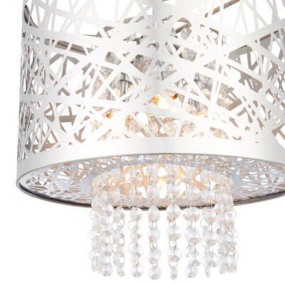 Lisotta Brushed Acrylic & steel Chrome effect 3 Lamp LED Ceiling light