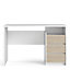 Liten Matt white & oak effect Painted 3 Drawer Desk (H)764mm (W)1200mm (D)561mm