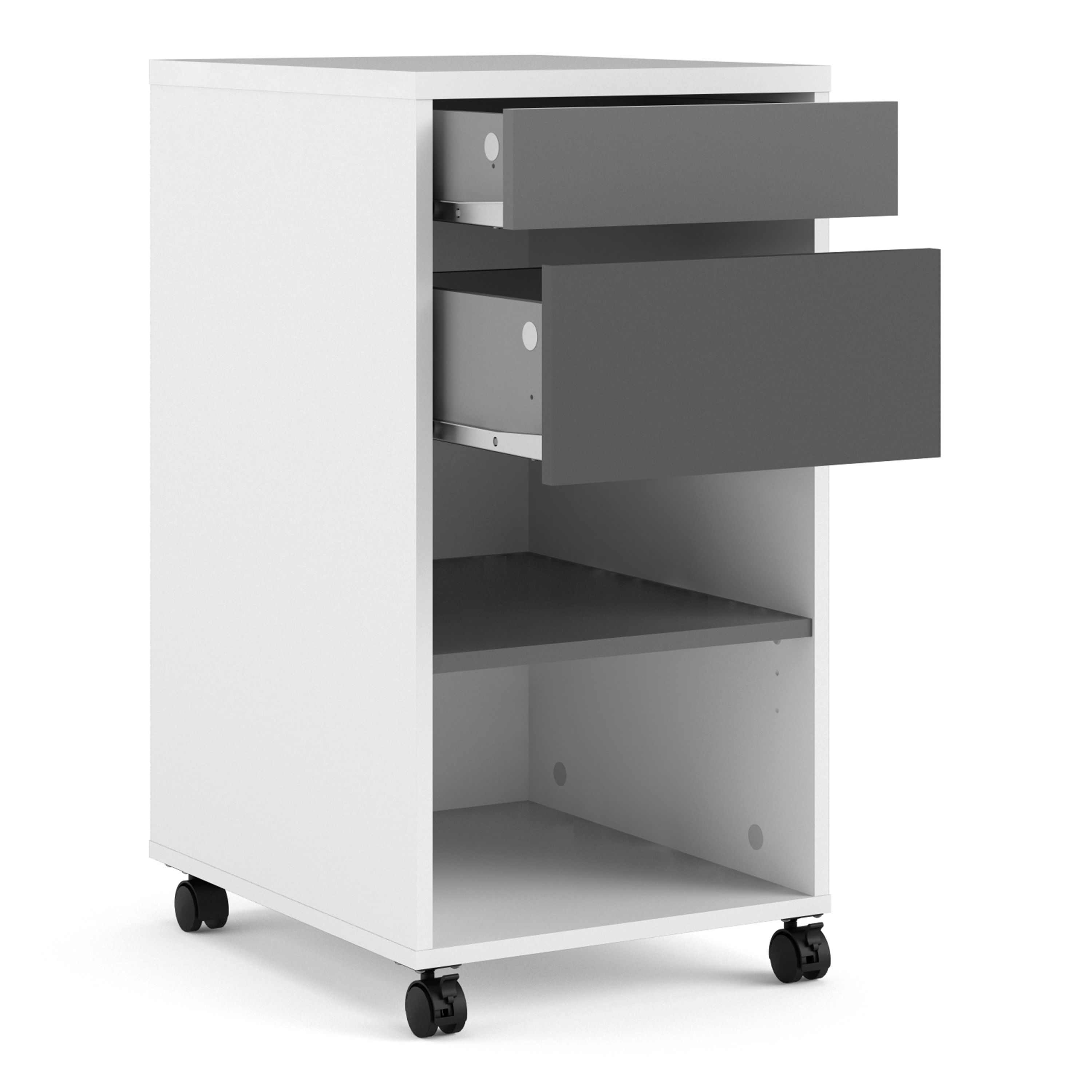 Liten White & Grey 2 drawer unit