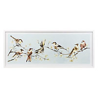 Little birdie White Framed print (H)43cm x (W)103cm