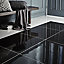 Livourne Black High gloss Plain Porcelain Wall & floor Tile Sample