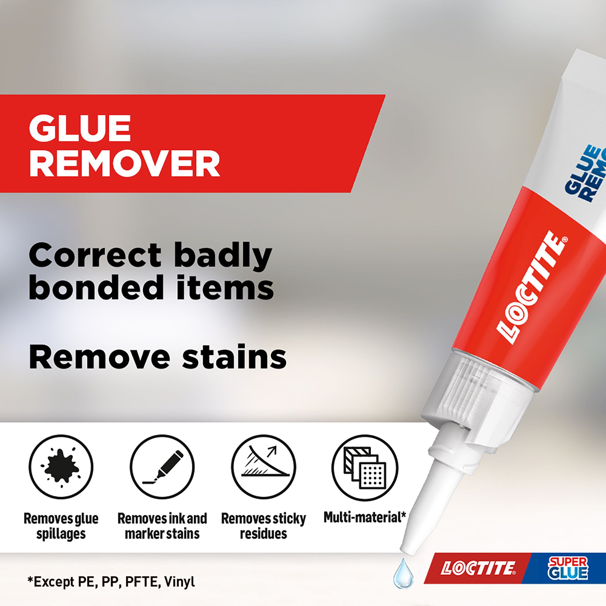 LOCTITE Super Glue Remover 5g Gel Tube Also Stain Marker Adhesive Ink  Remover
