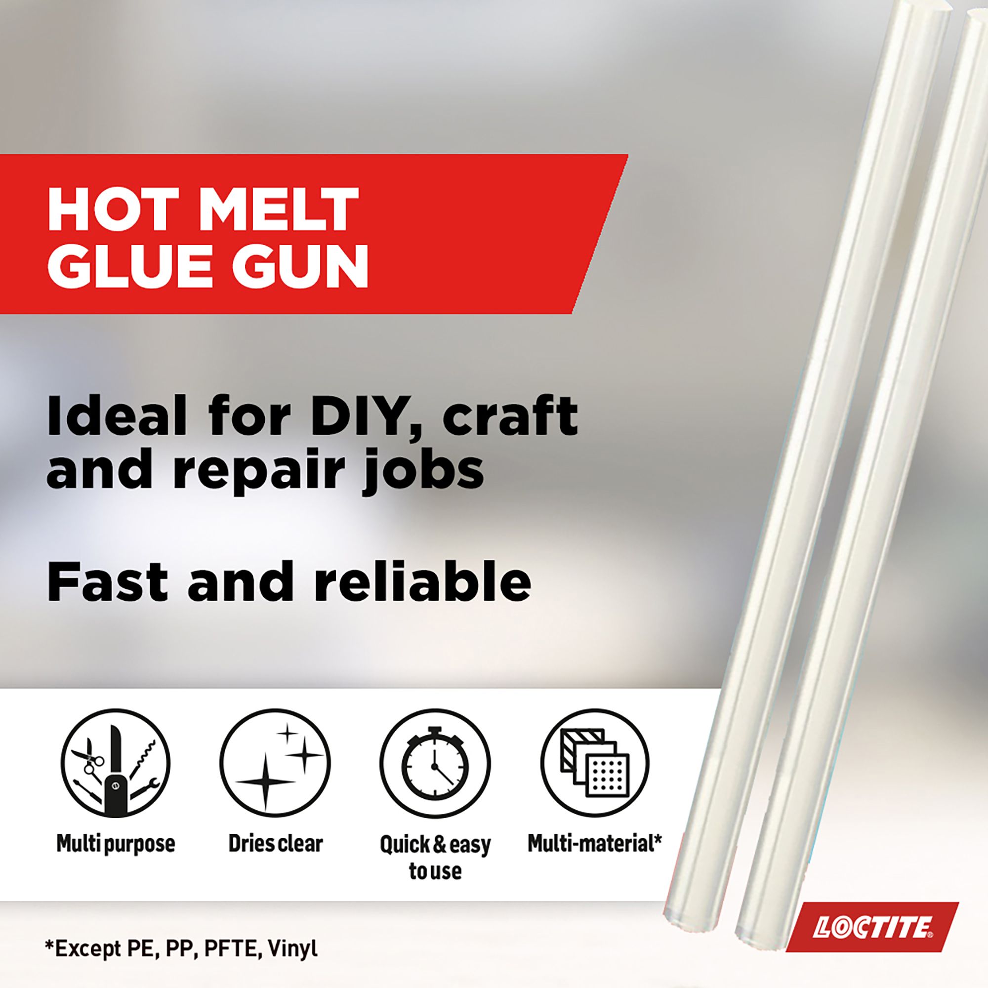 Loctite Hot Melt Glue Gun Sticks 6 Pack - Screwfix