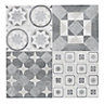 Lofthouse Grey Matt Patchwork Ceramic Wall & floor Tile Sample