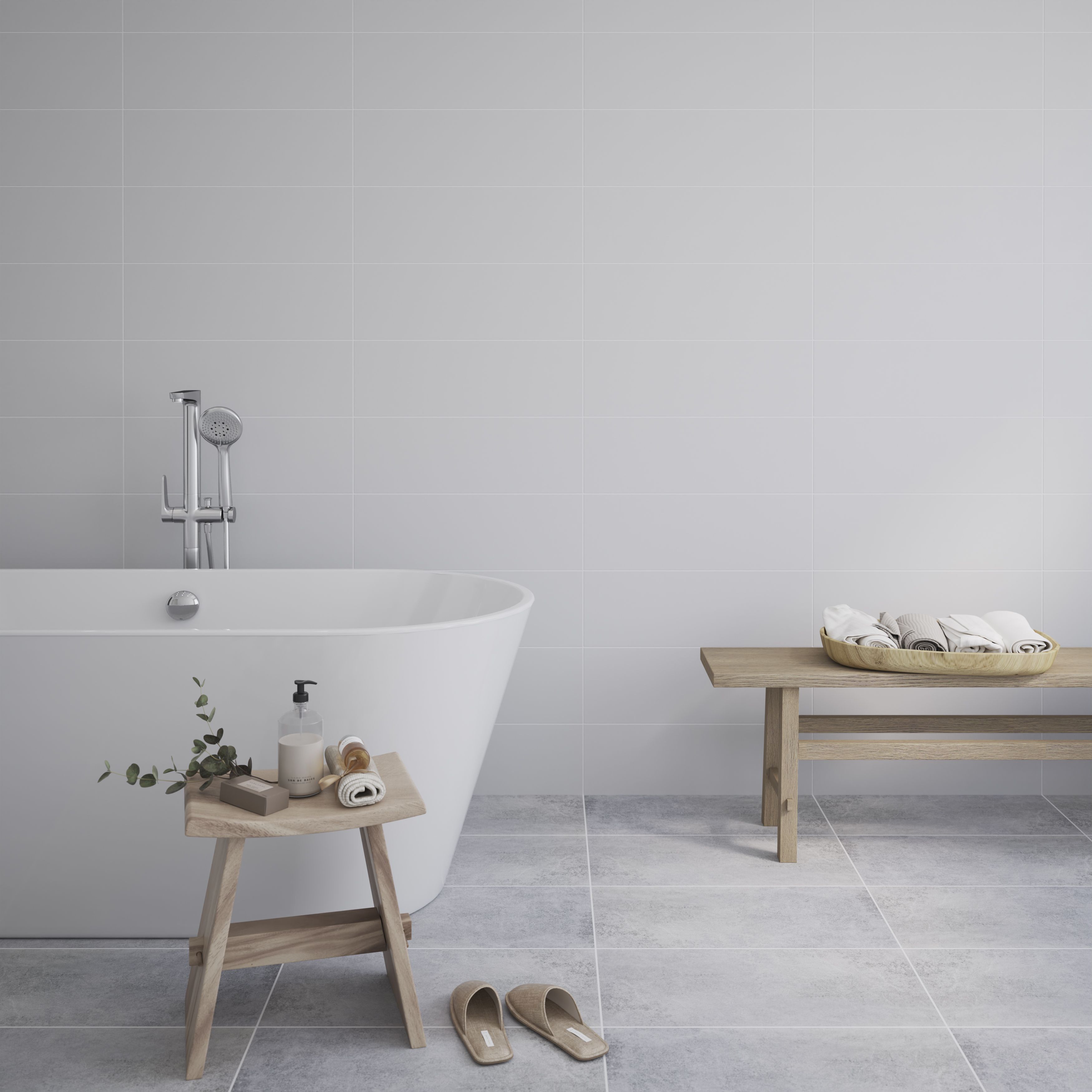 Lofthouse Grey Matt Stone effect Ceramic Indoor Wall & floor Tile, Pack of 5, (L)600mm (W)300mm