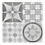 Lofthouse Grey Matt Stone effect Patchwork Ceramic Indoor Floor Tile, Pack of 11, (L)300mm (W)300mm