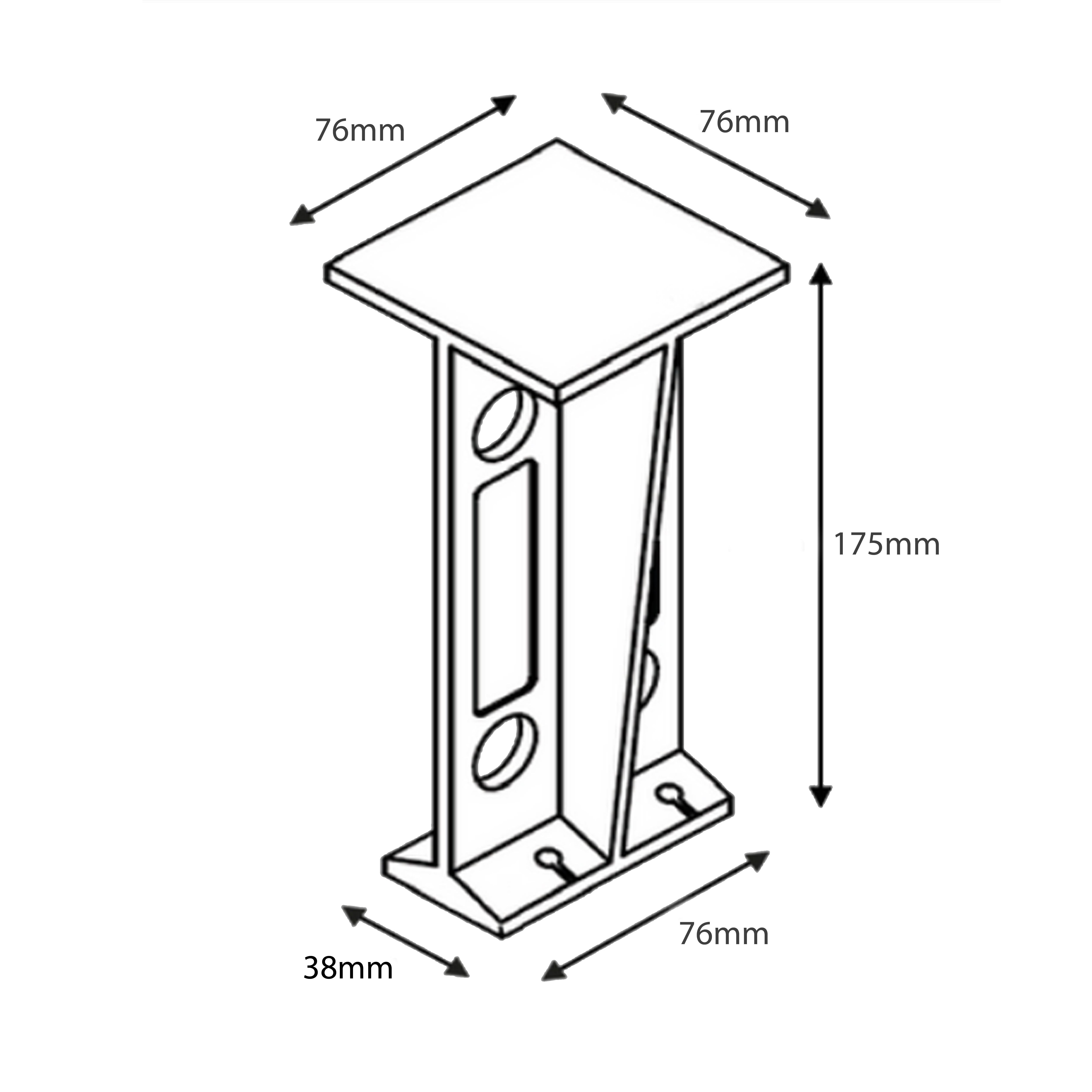 Loftleg Black Loft storage stilt (H) 17.5cm x (W) 7.6cm, Pack of 12