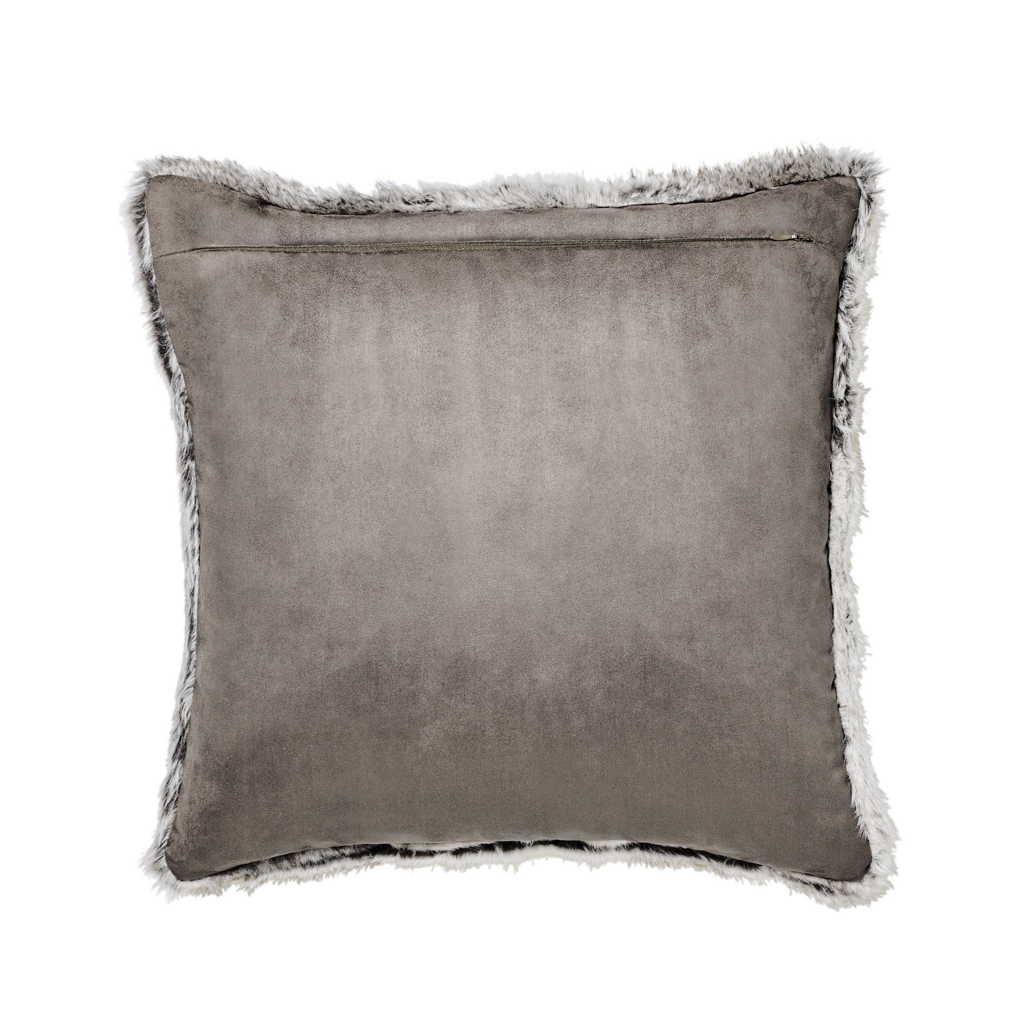 Lolite Grey Faux fur effect Indoor Cushion, (L)45cm x (W)45cm