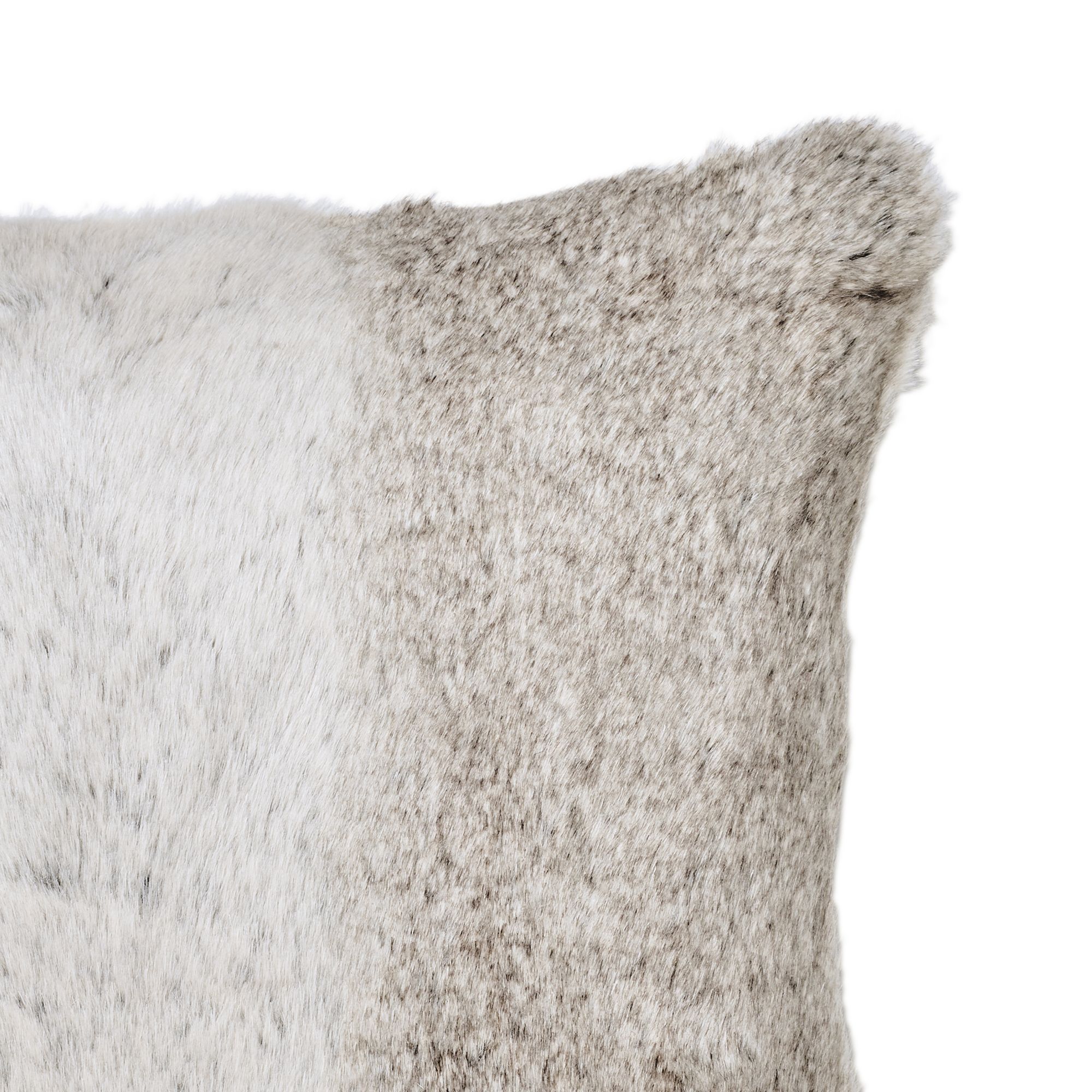 Lolite Grey Faux fur effect Indoor Cushion, (L)45cm x (W)45cm