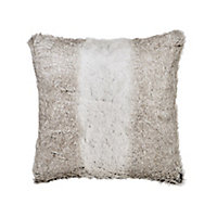 Lolite Grey Faux fur Indoor Cushion (L)45cm x (W)45cm