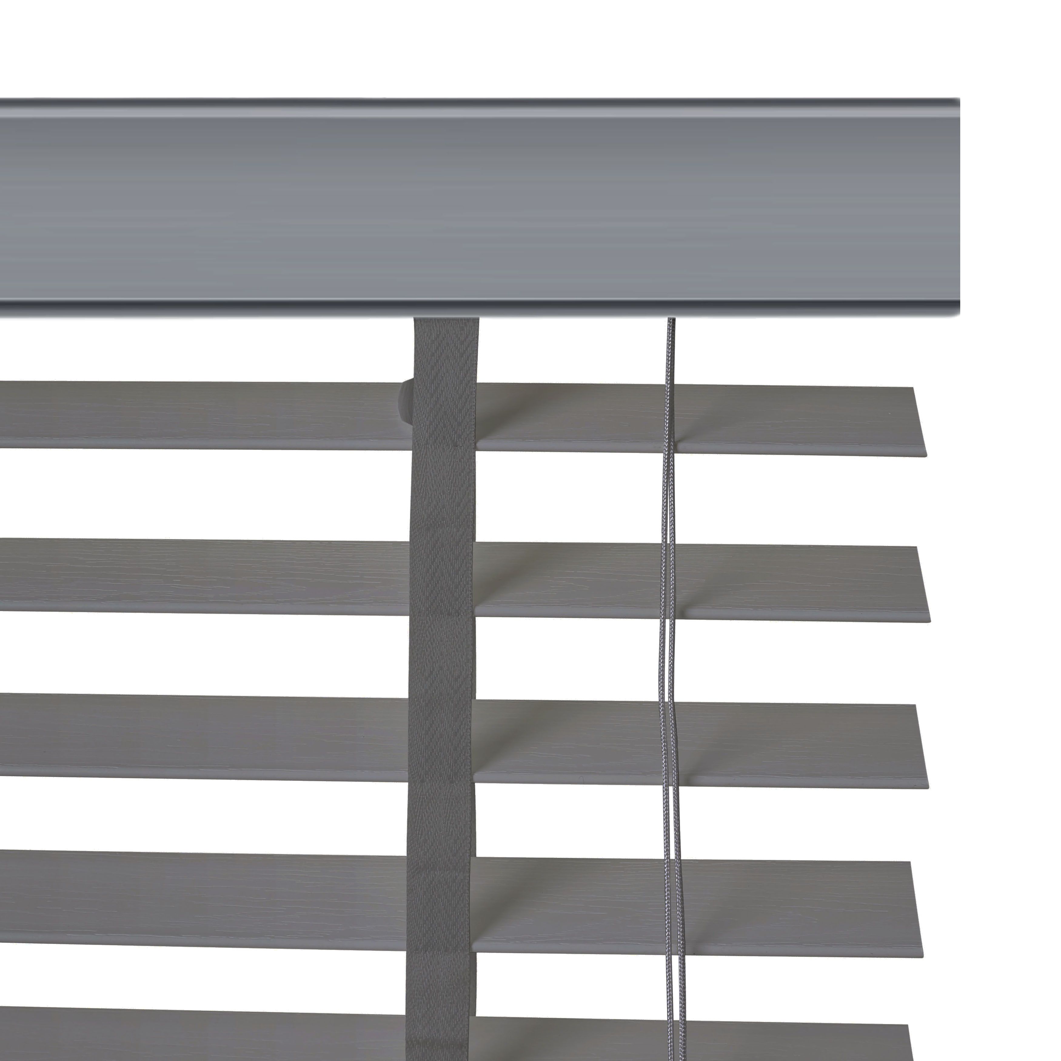 Lone Grey Woodgrain effect PVC Venetian Blind (W)180cm (L)180cm