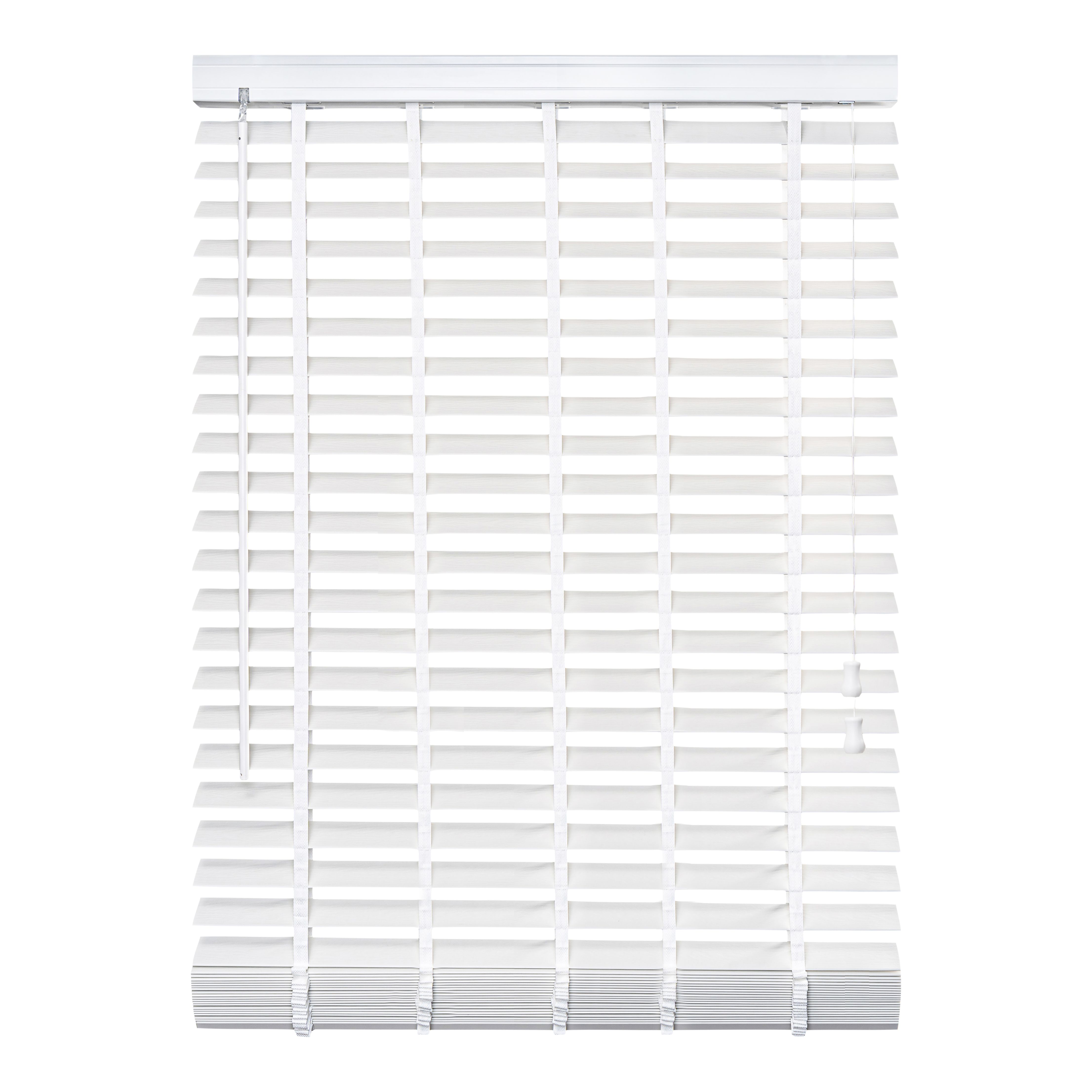 Lone White Woodgrain effect PVC Venetian Blind (W)120cm (L)180cm