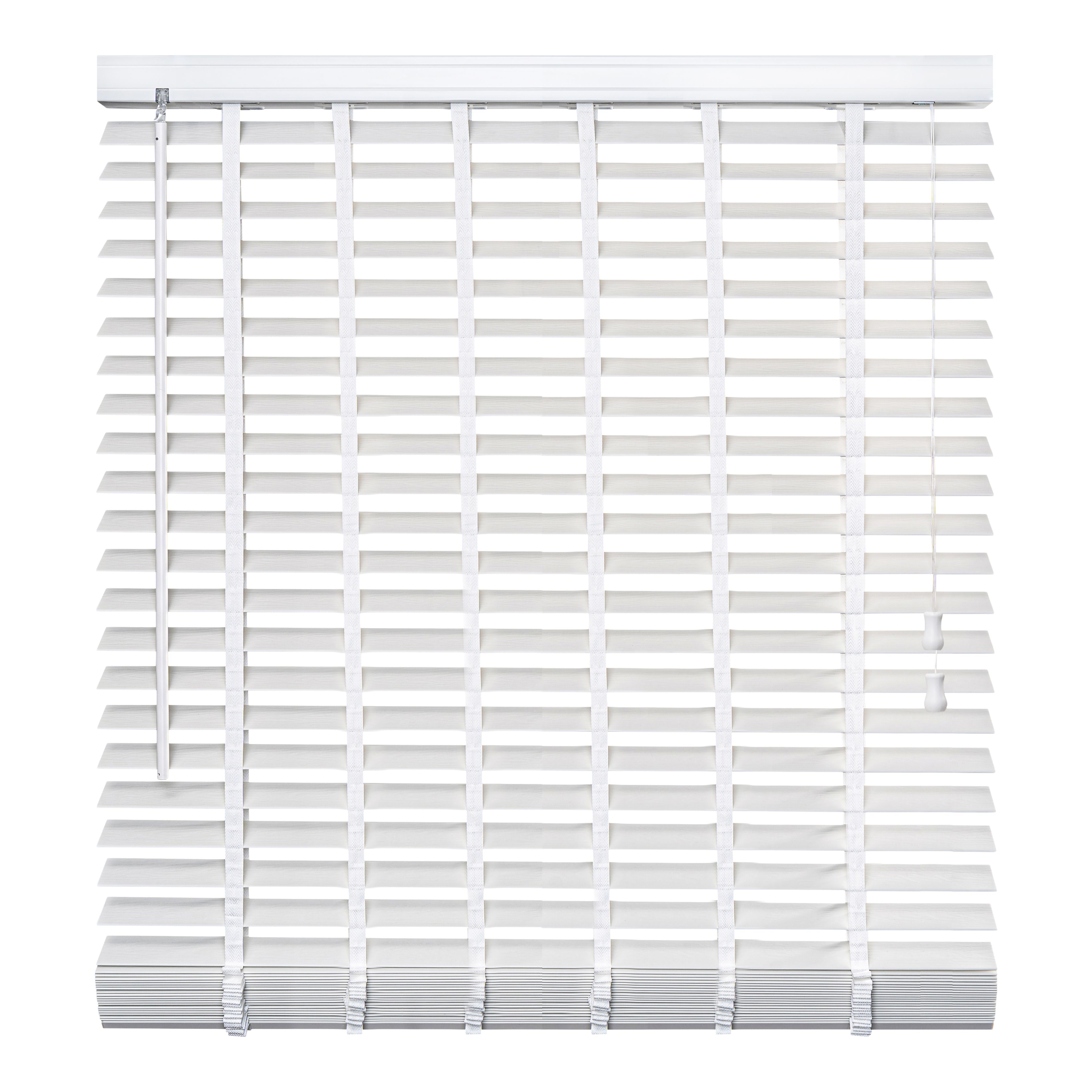 Lone White Woodgrain effect PVC Venetian Blind (W)180cm (L)180cm