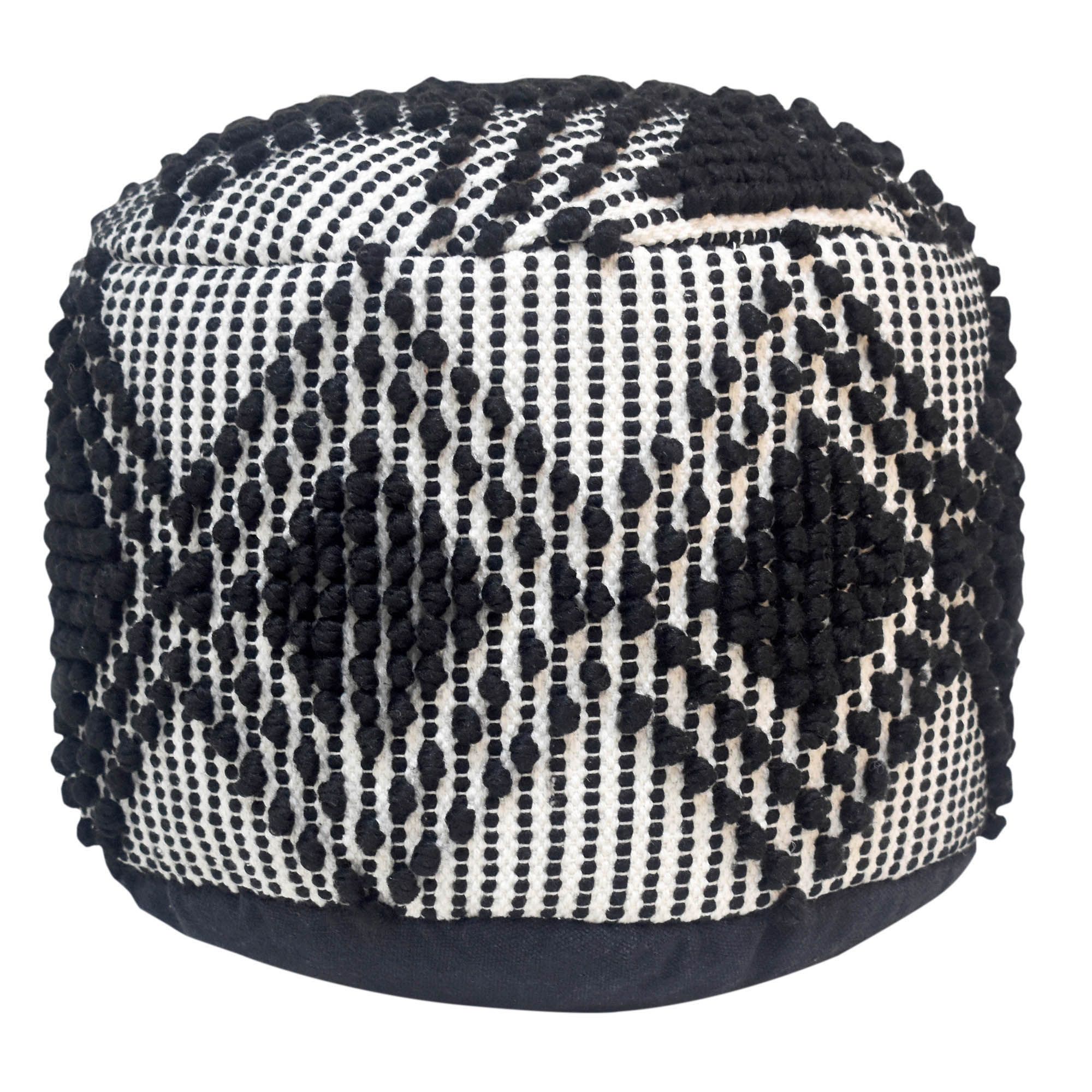 Loop Black white Round Pouffe DIY at B Q