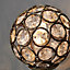 Lopez crystal Antique brass effect Double LED Wall light