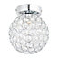 Lopez Crystal circle Brushed Glass & metal chrome effect LED Ceiling light