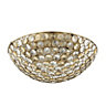 Lopez Crystal circle Gold effect 2 Lamp Ceiling light