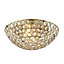 Lopez Crystal circle Gold effect 2 Lamp Ceiling light