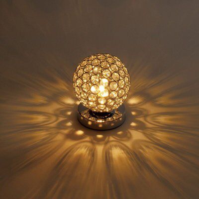 Lopez crystal Matt chrome effect Halogen Table lamp