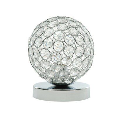 Lopez crystal Matt chrome effect Halogen Table lamp