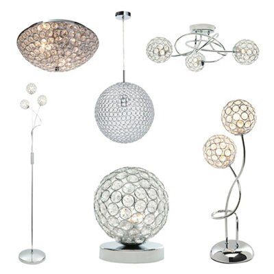 Lopez crystal Matt chrome effect Halogen Table lamp