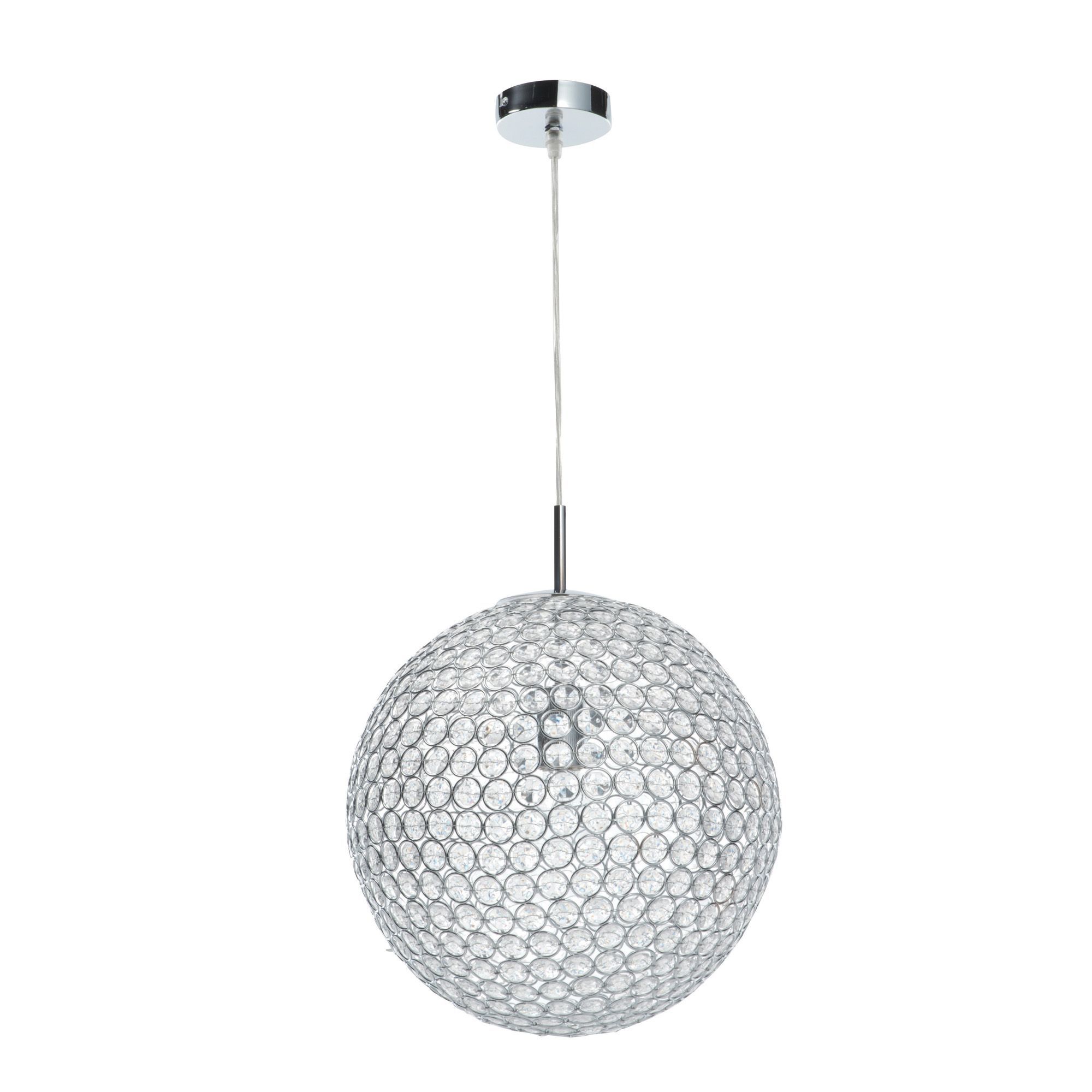Lopez Pendant chrome effect Pendant ceiling light, (Dia)350mm