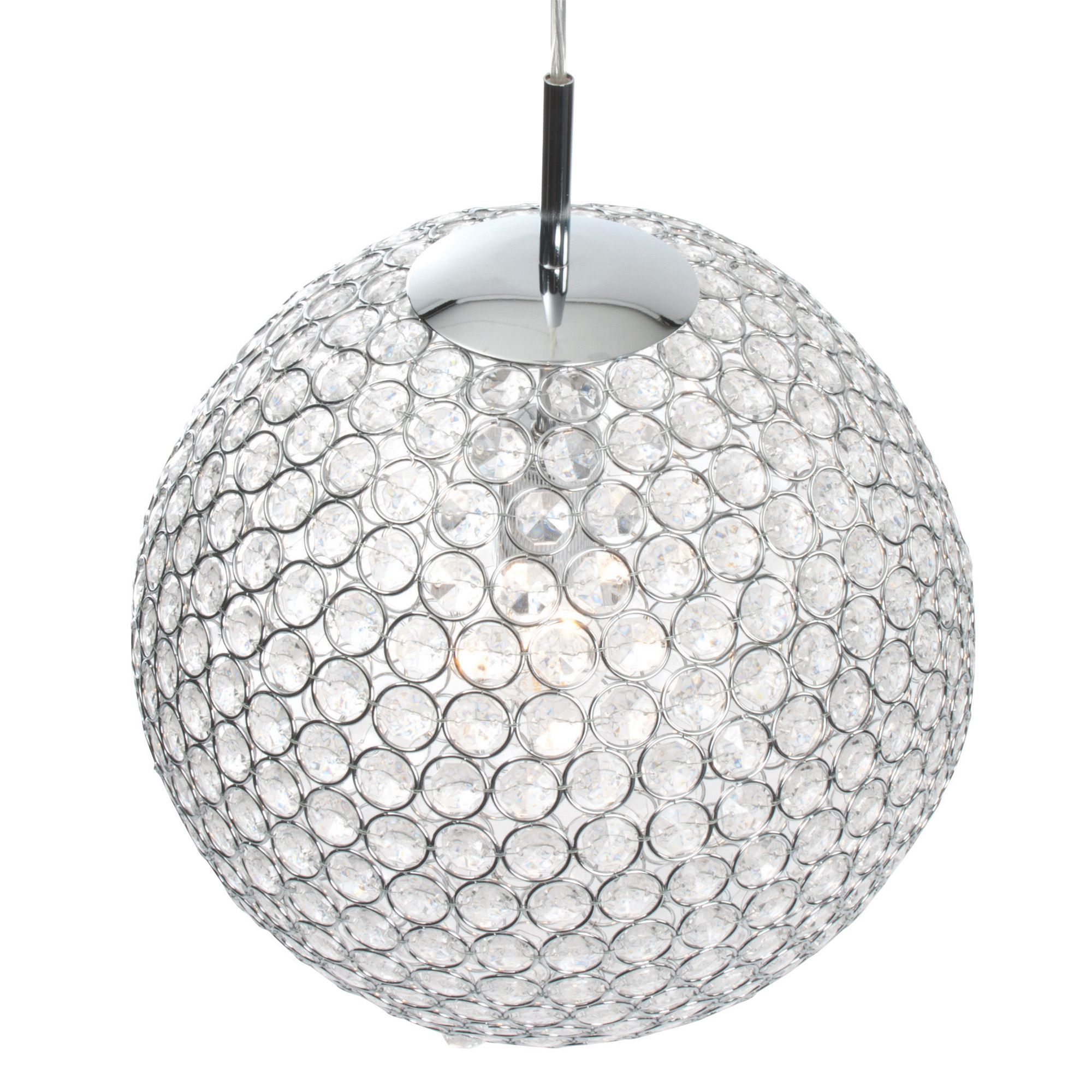 Lopez Pendant chrome effect Pendant ceiling light, (Dia)350mm