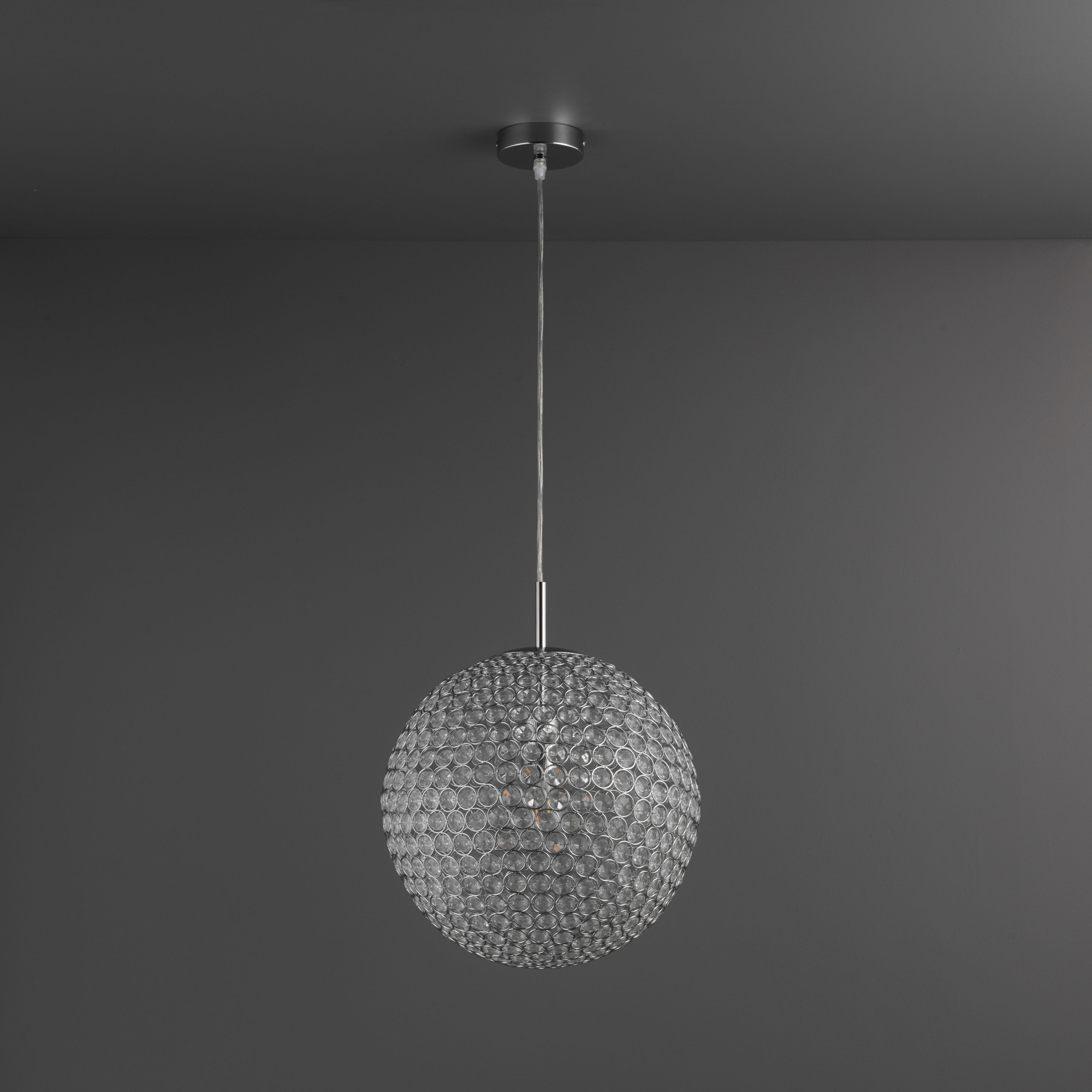 Lopez Pendant chrome effect Pendant ceiling light, (Dia)350mm