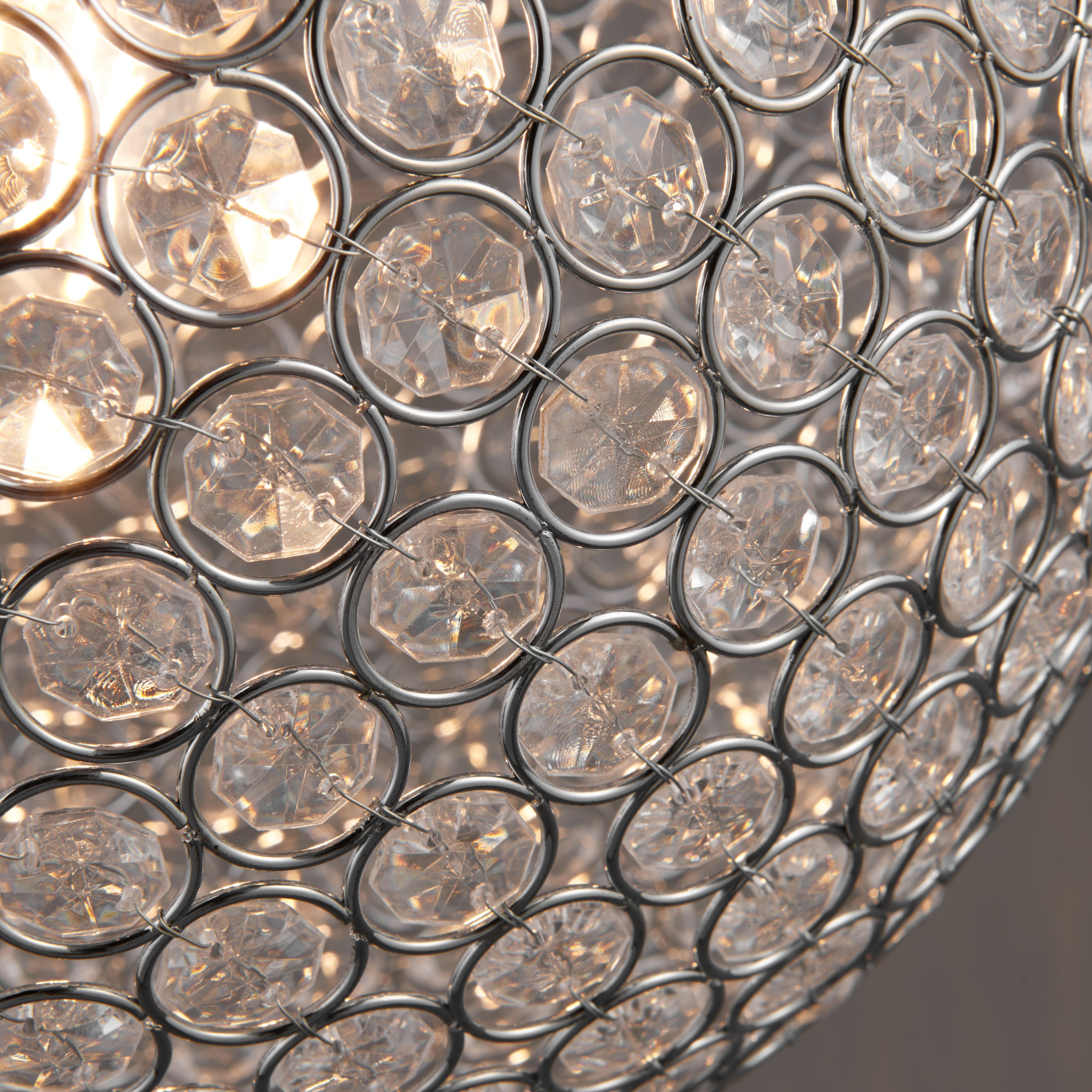 Lopez Pendant chrome effect Pendant ceiling light, (Dia)350mm