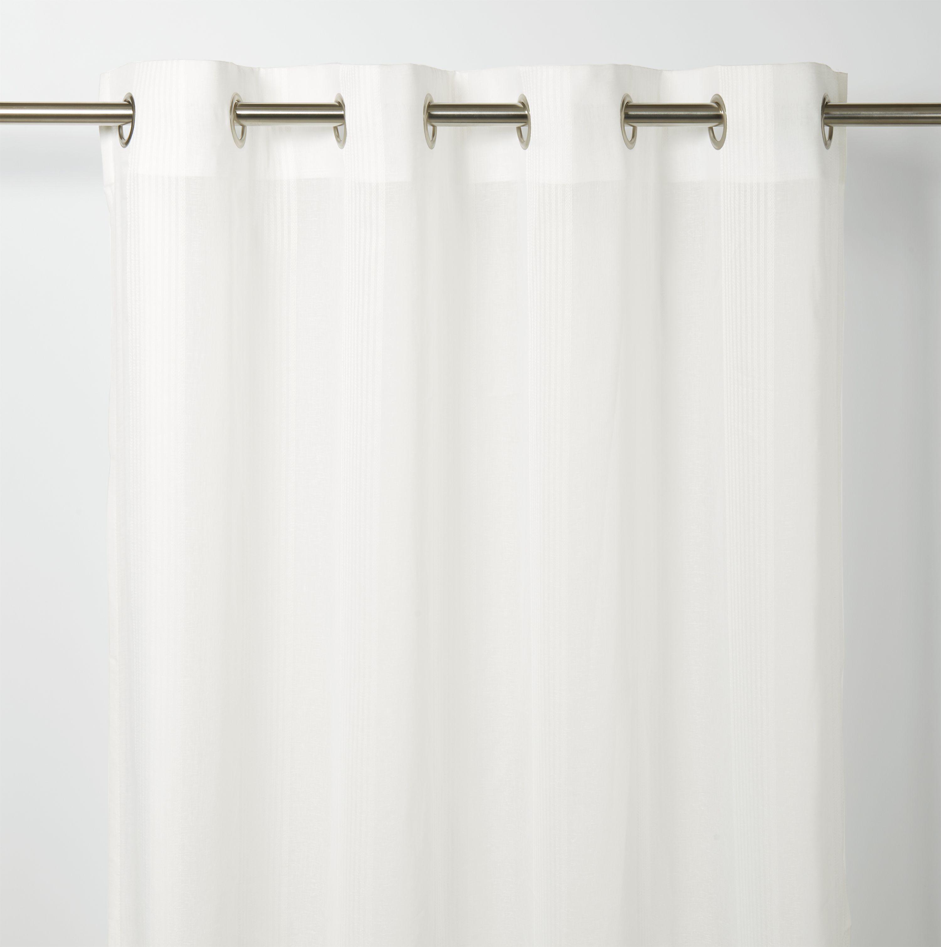 Lota White Vertical stripe Unlined Eyelet Voile curtain (W)140cm (L)260cm, Single