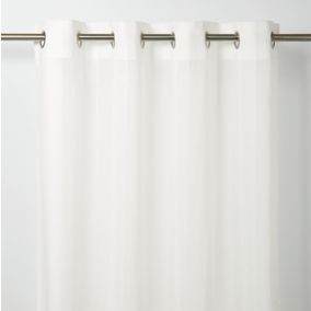 Lota White Vertical stripe Unlined Eyelet Voile curtain (W)140cm (L)260cm, Single
