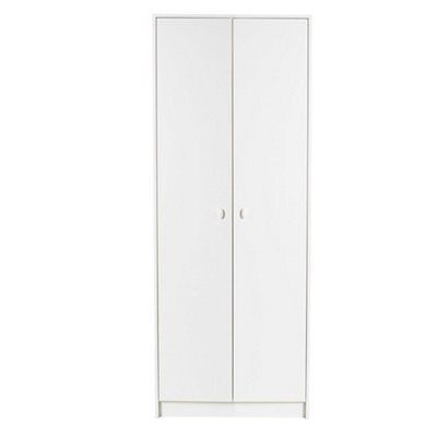 Lottie Matt white Foil-wrapped chipboard Double Wardrobe (H)1808mm (W)700mm (D)497mm
