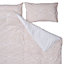 Lottie Printed Pink & white Double Duvet cover & pillow case set