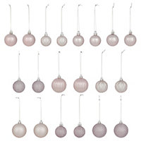 Lotus pink Plastic Assorted Hanging decoration set, Set of 20