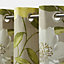 Louga Green, grey & yellow Floral Unlined Eyelet Curtain (W)167cm (L)228cm, Single