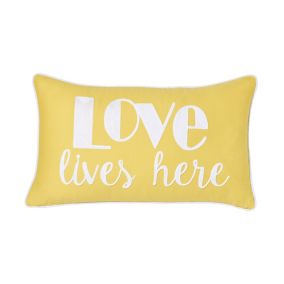 Love Letters Yellow Cushion (L)50cm x (W)30cm