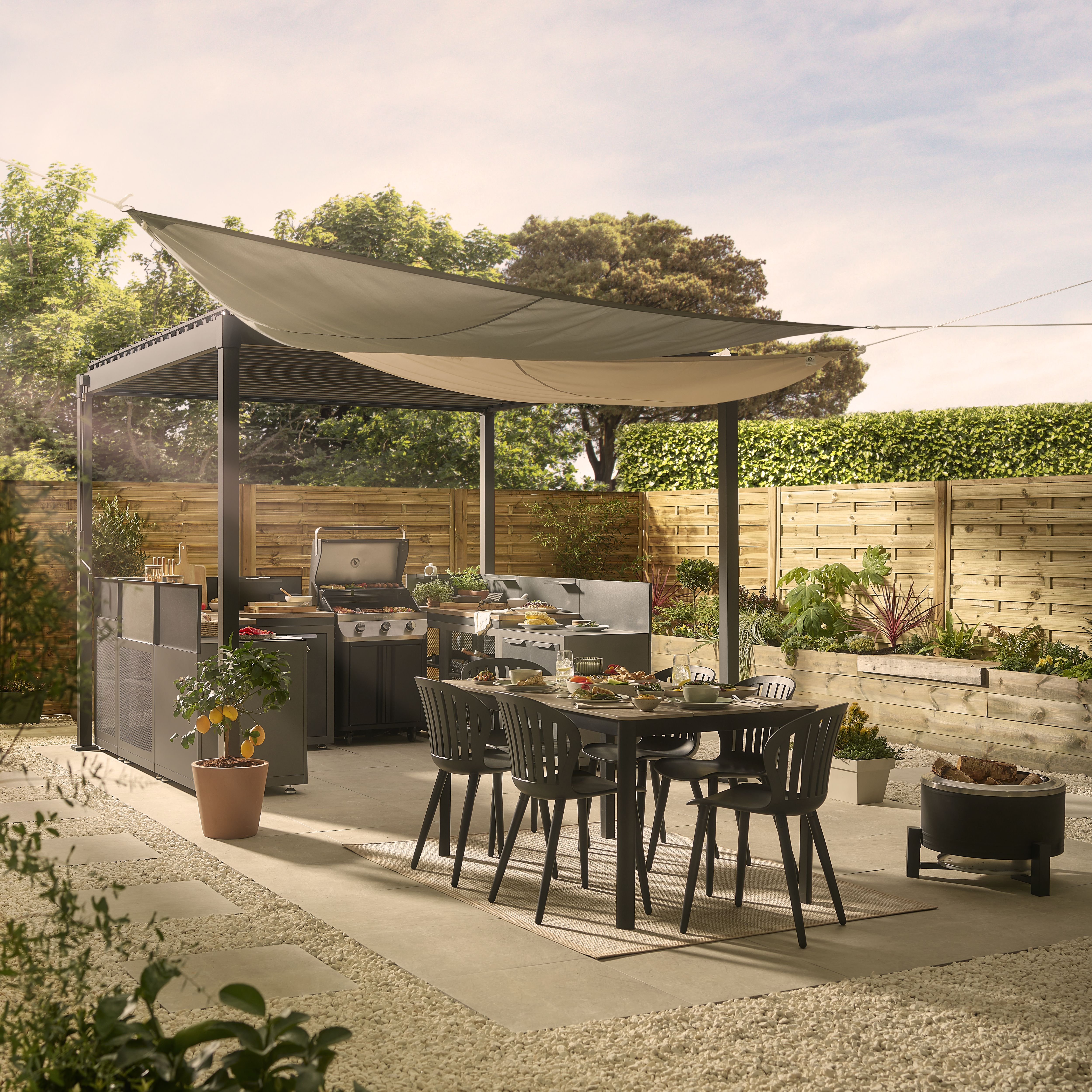 Low smoke Steel Matt Black Round Firepit