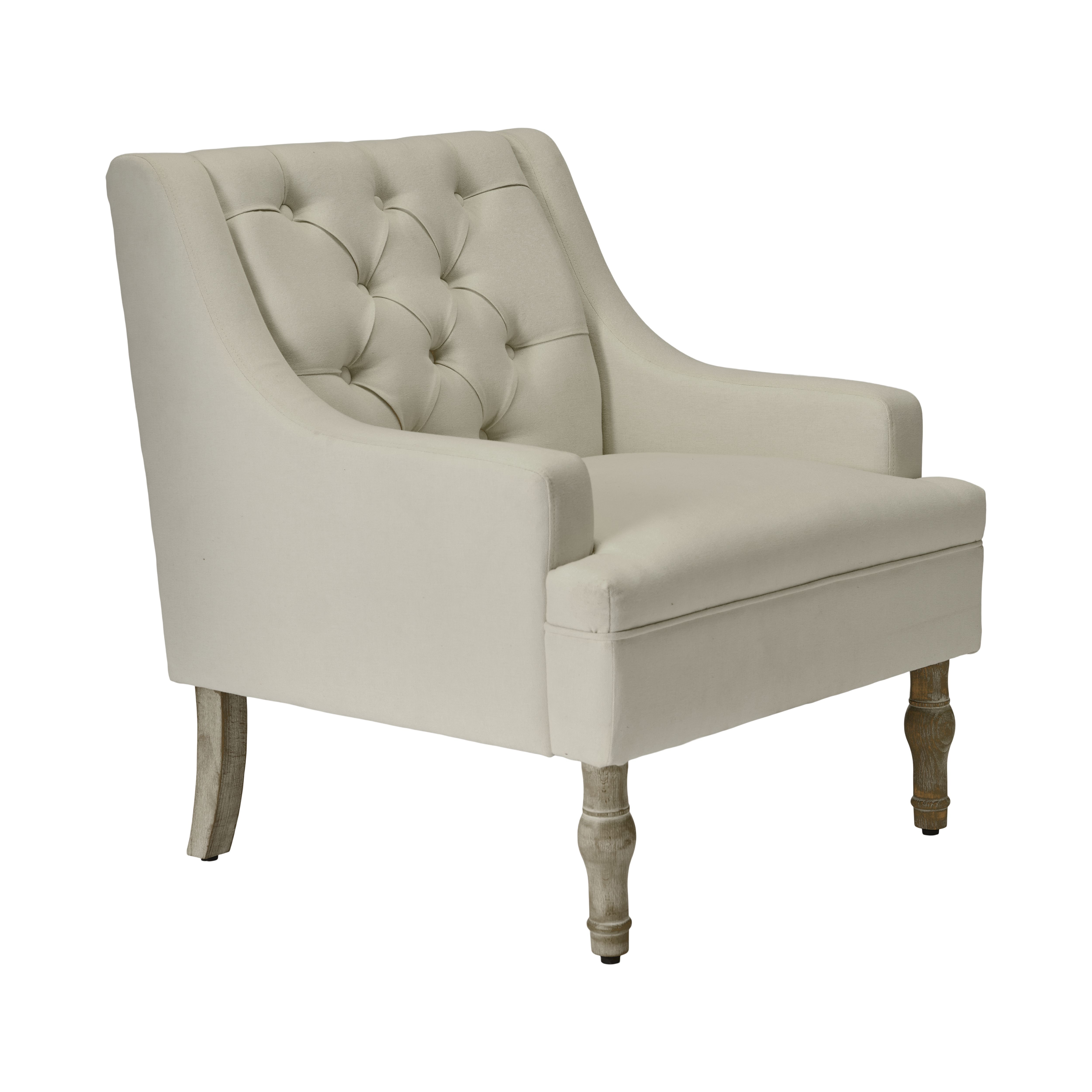 White linen deals accent chair