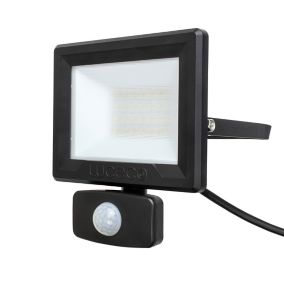 Luceco Black Mains-powered Cool white Outdoor LED PIR Floodlight 1600lm