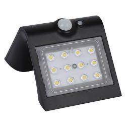 Luceco Black Solar-powered Cool white LED Floodlight 220lm