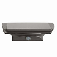 Luceco Chaos Charcoal Solar-powered LED PIR Outdoor Wall light