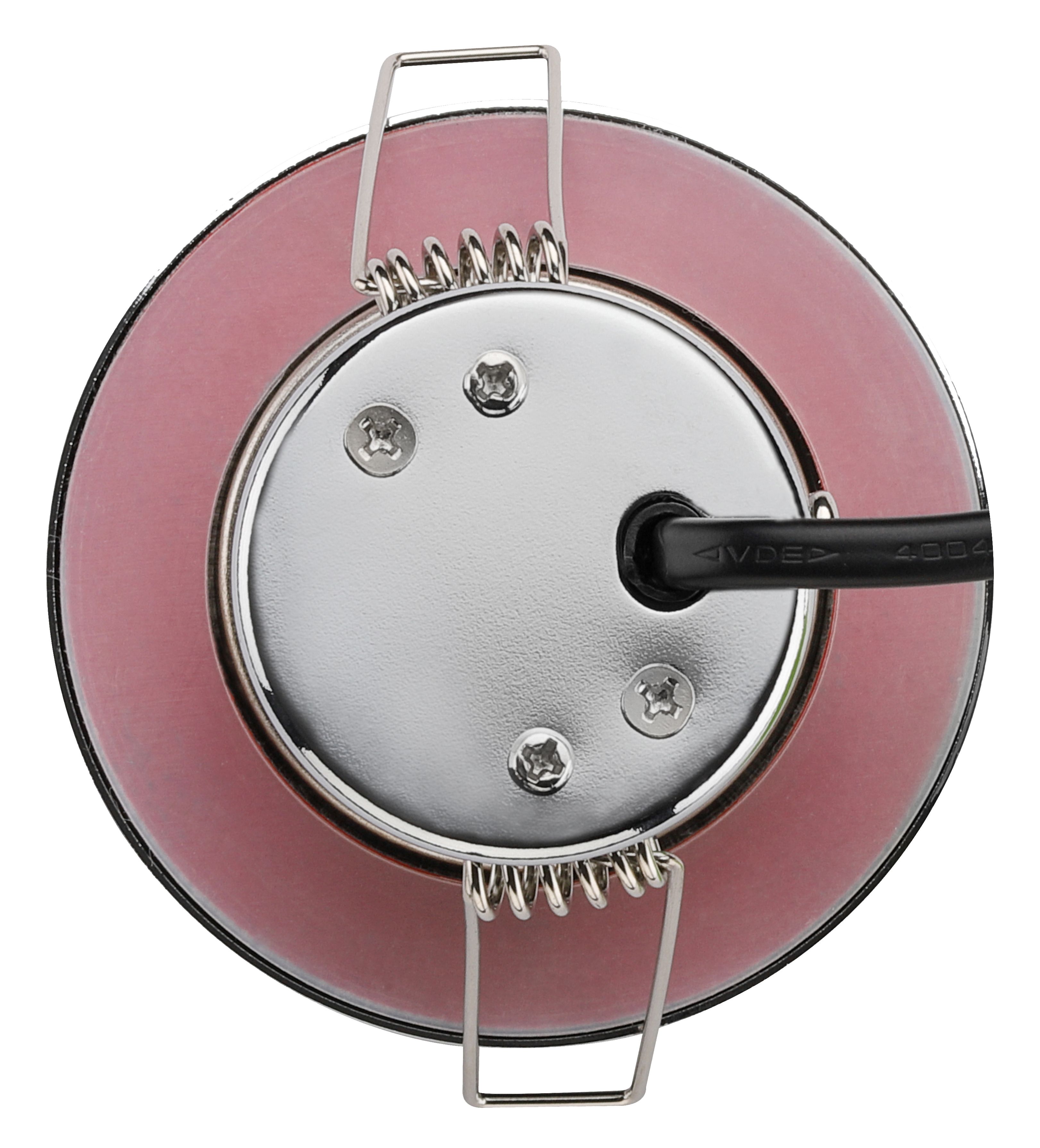 Luceco Eco Silver Chrome effect Fixed LED Fire-rated Cool white Downlight 5W IP65