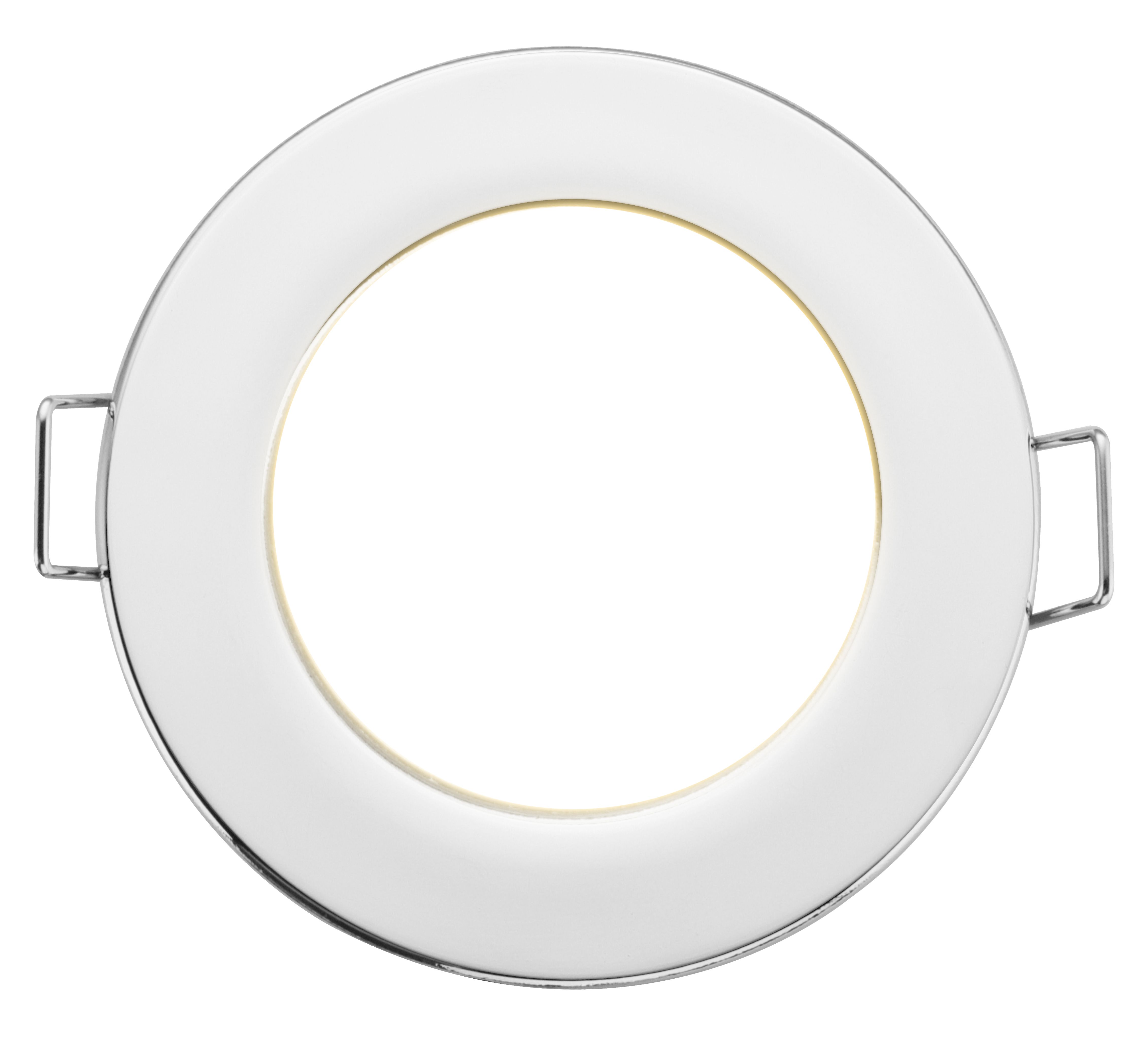 Luceco Eco Silver Chrome effect Fixed LED Fire-rated Warm white Downlight 5W IP65