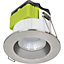 Luceco FType Mk2 Brushed Steel effect Fixed LED Fire-rated Warm white Downlight 60W IP65