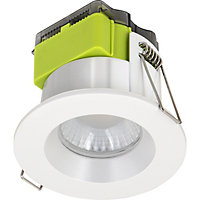 Luceco FType Mk2 Matt White Fixed LED Fire-rated Cool & warm Downlight 60W IP65