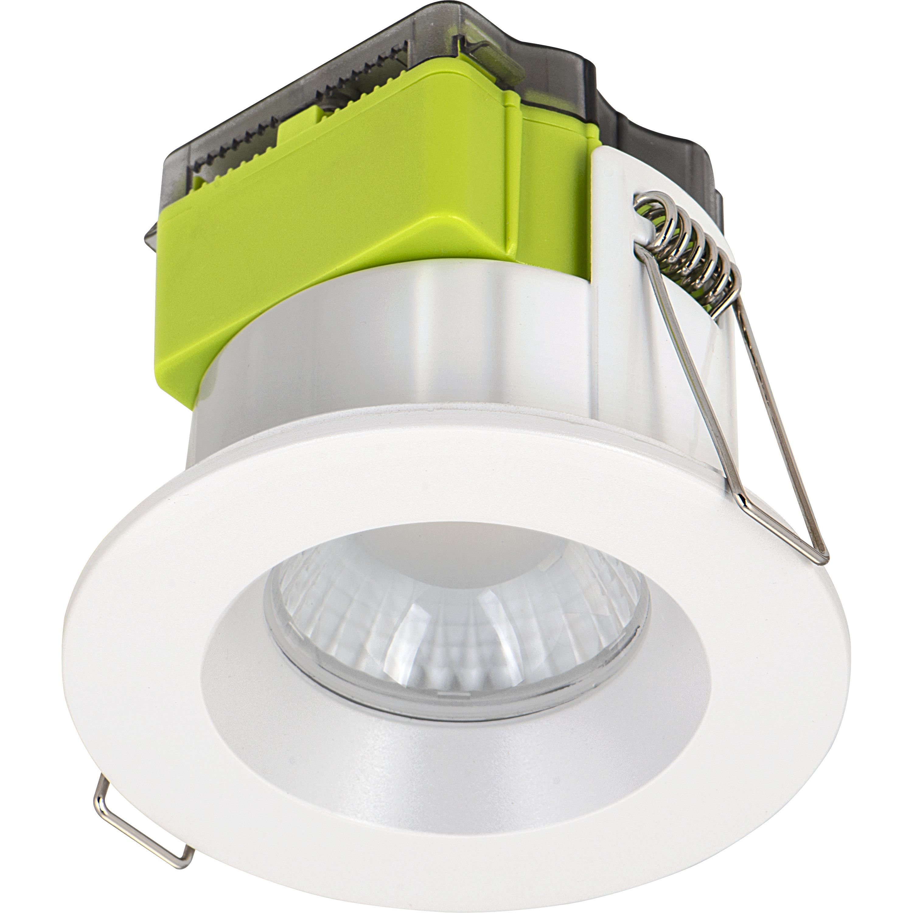 Luceco FType Mk2 Matt White Fixed LED Fire-rated Cool & warm Downlight 6W IP65, Pack of 6