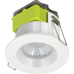Luceco FType Mk2 Matt White Fixed LED Fire-rated Warm white Downlight 60W IP65, Pack of 6