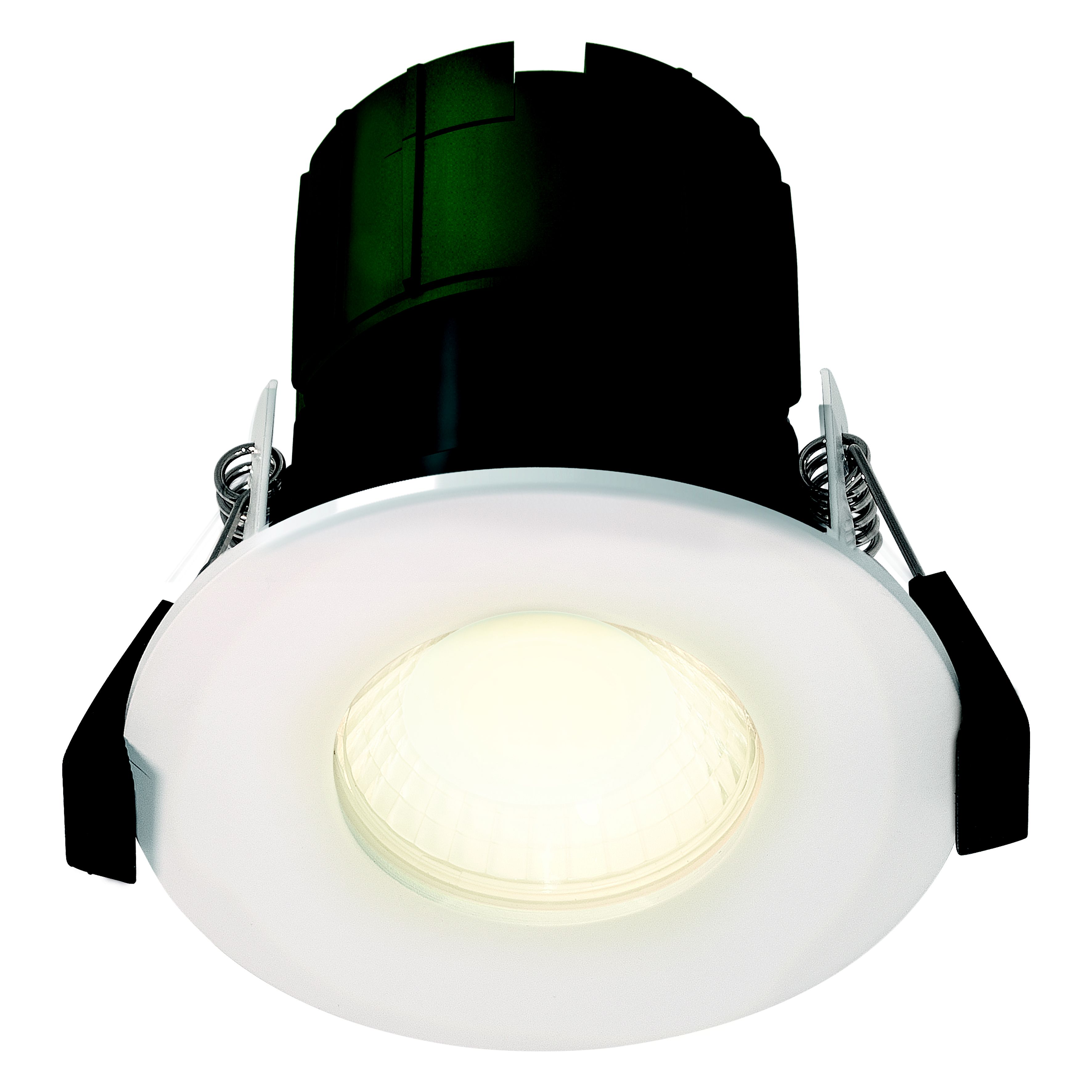 Luceco Matt White Fixed LED Fire-rated Colour changing Downlight 6W IP65, Pack of 6